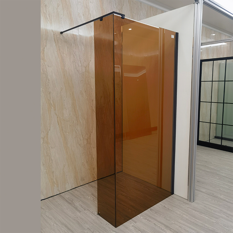 Färgat härdat glasbrunt glas/blått glas Lätt att rengöra regnduschskärmen